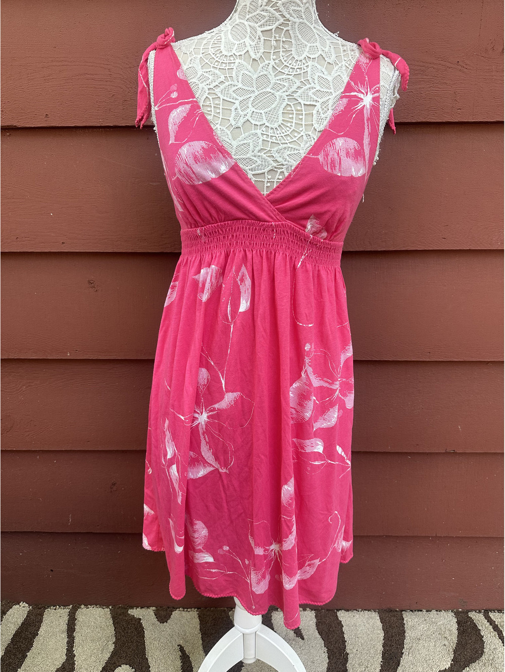 American Eagle Outfitters Pink Floral Sundress Y2K Fairycore Style Summer Dress